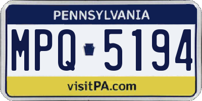 PA license plate MPQ5194