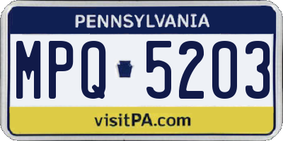 PA license plate MPQ5203