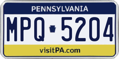 PA license plate MPQ5204