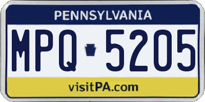 PA license plate MPQ5205