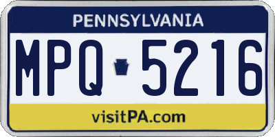 PA license plate MPQ5216