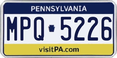 PA license plate MPQ5226