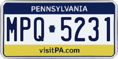 PA license plate MPQ5231