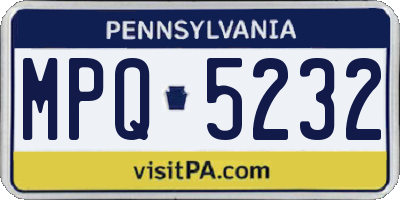 PA license plate MPQ5232