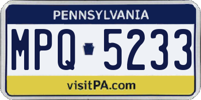 PA license plate MPQ5233