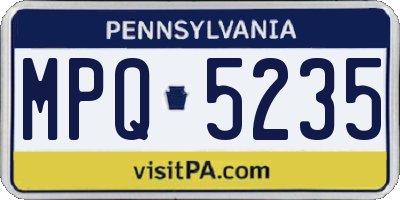 PA license plate MPQ5235