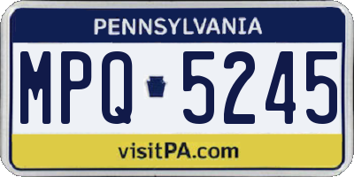PA license plate MPQ5245