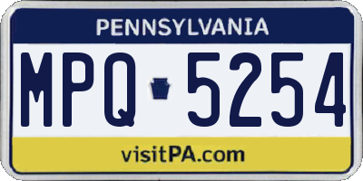 PA license plate MPQ5254