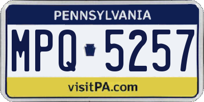 PA license plate MPQ5257