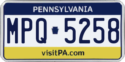 PA license plate MPQ5258