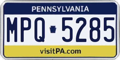 PA license plate MPQ5285