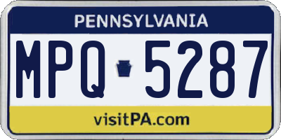 PA license plate MPQ5287