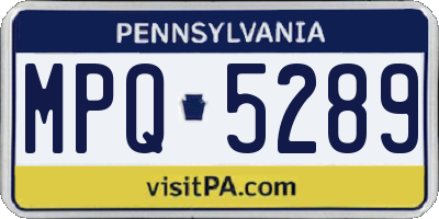 PA license plate MPQ5289
