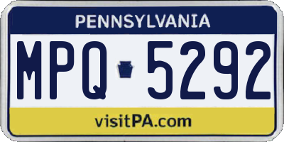 PA license plate MPQ5292