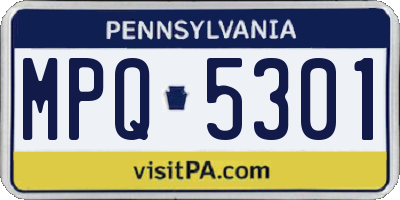 PA license plate MPQ5301