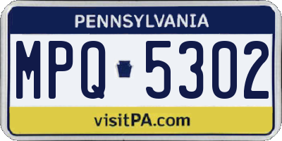PA license plate MPQ5302
