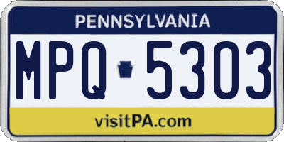 PA license plate MPQ5303