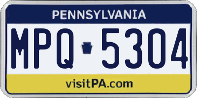 PA license plate MPQ5304
