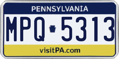 PA license plate MPQ5313