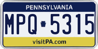 PA license plate MPQ5315