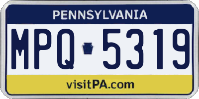 PA license plate MPQ5319