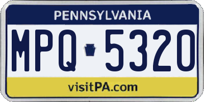 PA license plate MPQ5320