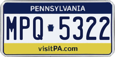 PA license plate MPQ5322