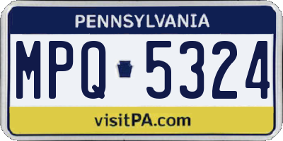 PA license plate MPQ5324