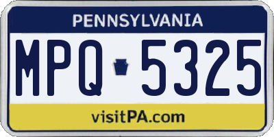 PA license plate MPQ5325