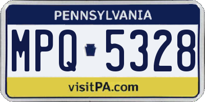 PA license plate MPQ5328