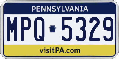 PA license plate MPQ5329