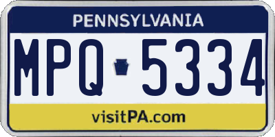 PA license plate MPQ5334