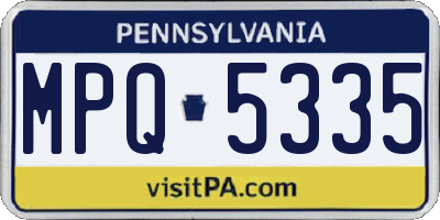 PA license plate MPQ5335