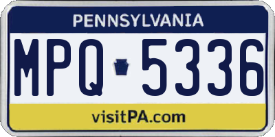 PA license plate MPQ5336