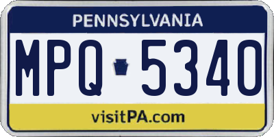 PA license plate MPQ5340