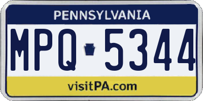 PA license plate MPQ5344