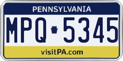PA license plate MPQ5345