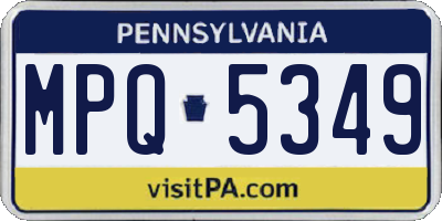 PA license plate MPQ5349