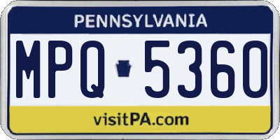 PA license plate MPQ5360