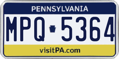PA license plate MPQ5364