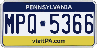 PA license plate MPQ5366