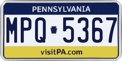 PA license plate MPQ5367
