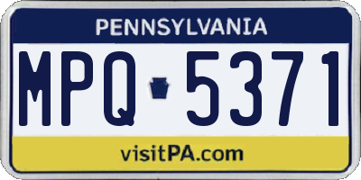 PA license plate MPQ5371