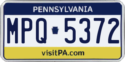 PA license plate MPQ5372