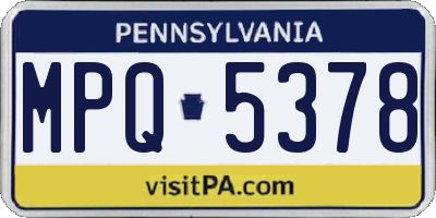 PA license plate MPQ5378