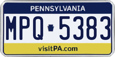 PA license plate MPQ5383
