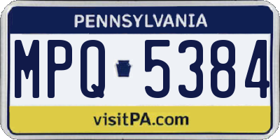 PA license plate MPQ5384