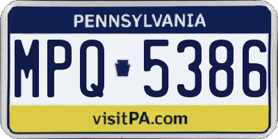 PA license plate MPQ5386