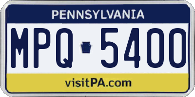 PA license plate MPQ5400