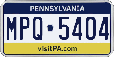 PA license plate MPQ5404